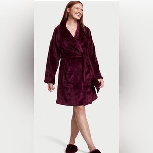 Victoria's Secret Deep Burgundy Plush Robe